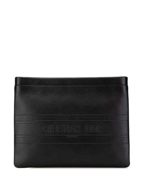 2020 Embossed Calfskin Logo Zip clutch bag by CHRISTIAN DIOR PRE-OWNED 2020 Embossed Calfskin Logo Zip clutch bag by CHRISTIAN DIOR PRE-OWNED