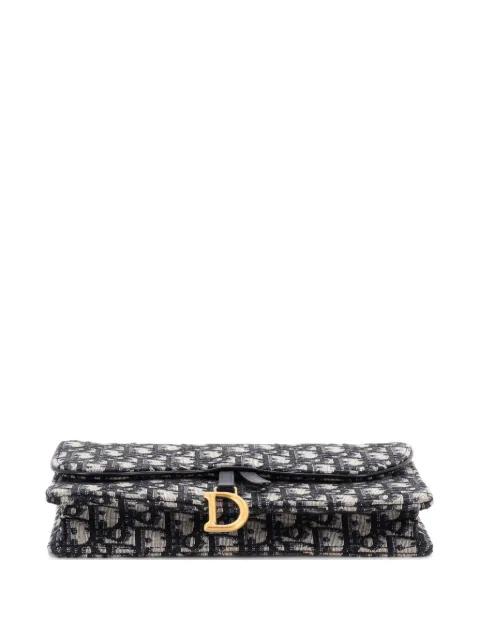 Saddle Chain Oblique Canvas clutch bag by CHRISTIAN DIOR 