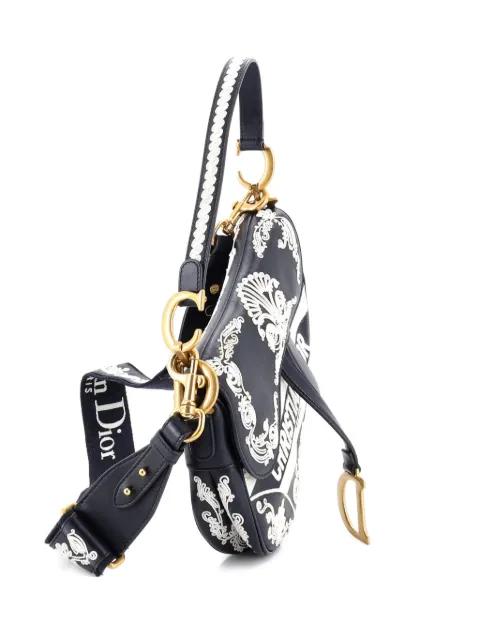 Saddle Handbag Embroidered Calfskin Medium shoulder bag by CHRISTIAN DIOR 