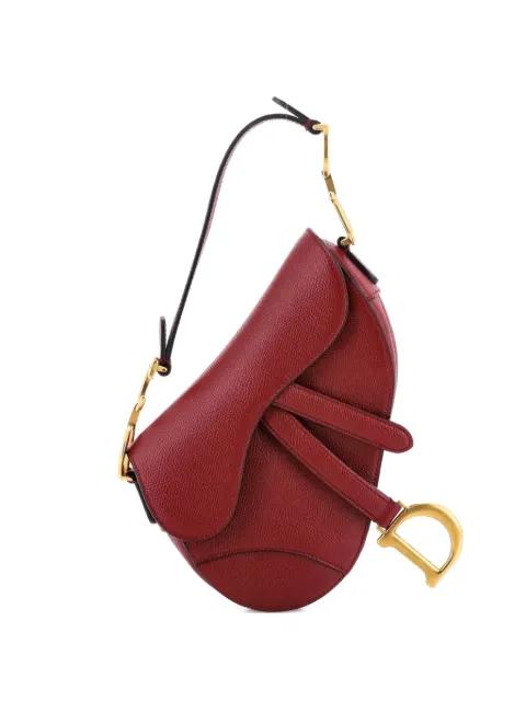 Saddle Handbag Leather Mini shoulder bag by CHRISTIAN DIOR 