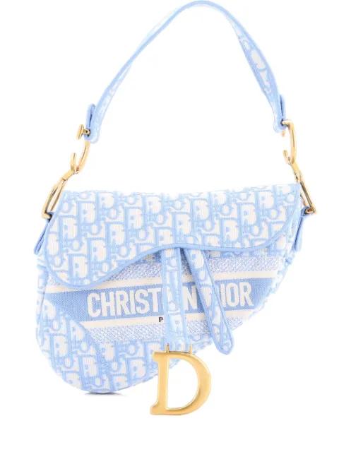 Saddle Handbag Logo Embroidered Oblique Canvas Medium shoulder bag by CHRISTIAN DIOR 