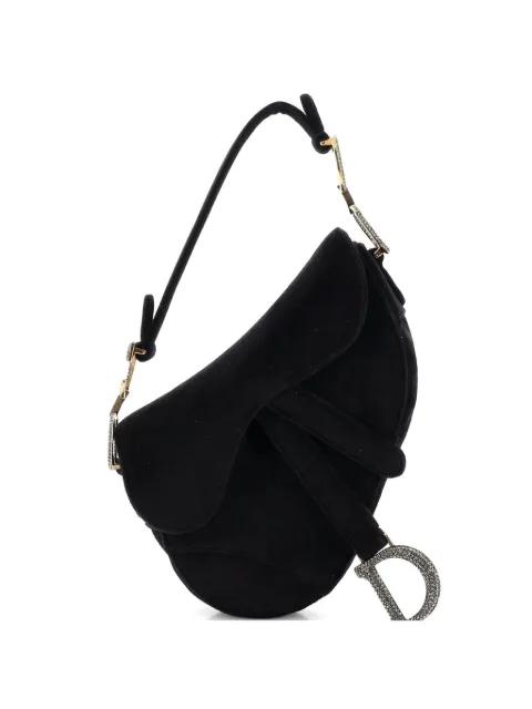 Saddle Handbag Velvet with Crystals Mini shoulder bag by CHRISTIAN DIOR 
