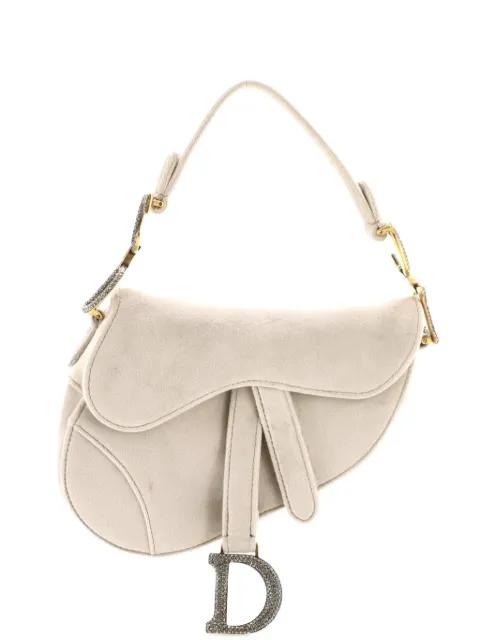 Saddle Handbag Velvet with Crystals Mini shoulder bag by CHRISTIAN DIOR 