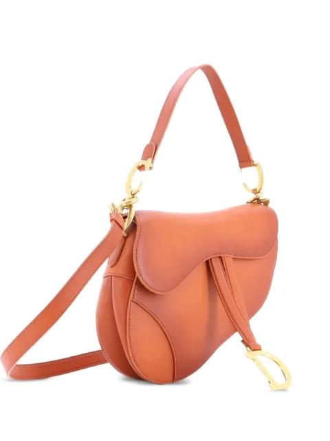Saddle Handbag with Strap Leather Medium shoulder bag by CHRISTIAN DIOR 