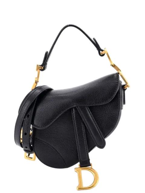 Saddle Handbag with Strap Leather Micro shoulder bag by CHRISTIAN DIOR 