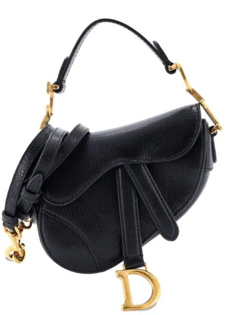 Saddle Handbag with Strap Leather Micro shoulder bag by CHRISTIAN DIOR Saddle Handbag with Strap Leather Micro shoulder bag by CHRISTIAN DIOR