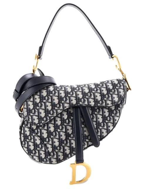 Saddle Handbag with Strap Oblique Canvas Medium shoulder bag by CHRISTIAN DIOR 
