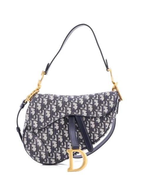 Saddle Handbag with Strap Oblique Canvas Medium shoulder bag by CHRISTIAN DIOR 