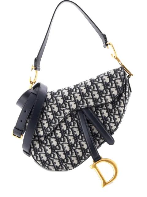 Saddle Handbag with Strap Oblique Canvas Medium shoulder bag by CHRISTIAN DIOR 