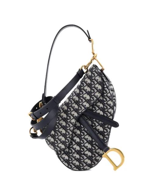Saddle Handbag with Strap Oblique Canvas Medium shoulder bag by CHRISTIAN DIOR 