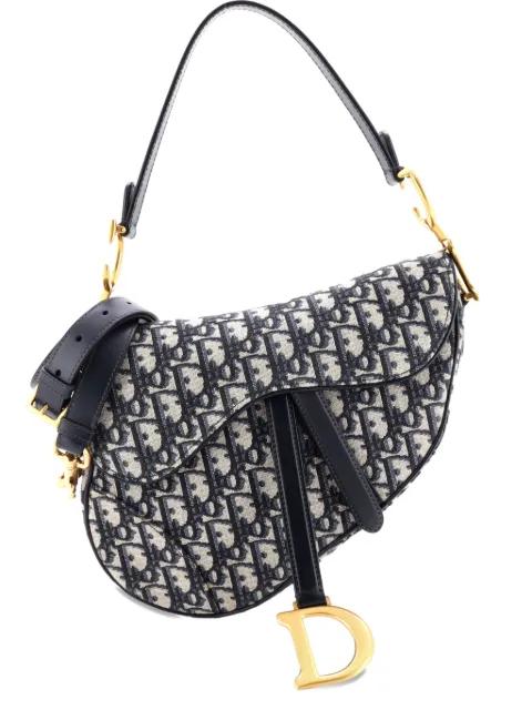 Saddle Handbag with Strap Oblique Canvas Medium shoulder bag by CHRISTIAN DIOR 