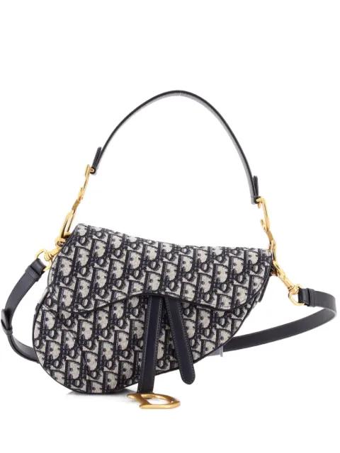 Saddle Handbag with Strap Oblique Canvas Medium shoulder bag by CHRISTIAN DIOR 