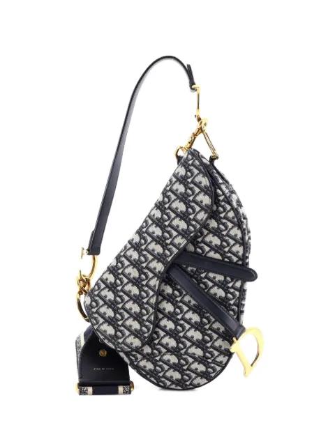 Saddle Handbag with Strap Oblique Canvas Medium shoulder bag by CHRISTIAN DIOR 