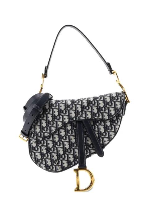 Saddle Handbag with Strap Oblique Canvas Medium shoulder bag by CHRISTIAN DIOR 