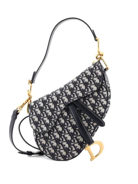 Saddle Handbag with Strap Oblique Canvas Medium shoulder bag by CHRISTIAN DIOR 