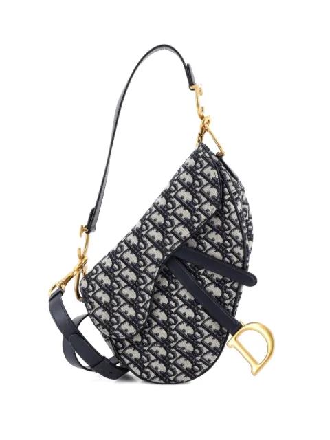 Saddle Handbag with Strap Oblique Canvas Medium shoulder bag by CHRISTIAN DIOR 