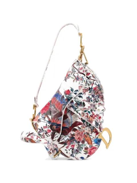 Saddle Handbag with Strap Printed Leather Medium shoulder bag by CHRISTIAN DIOR 