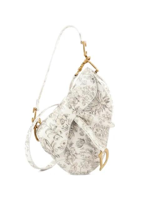 Saddle Handbag with Strap Printed Leather Medium shoulder bag by CHRISTIAN DIOR 