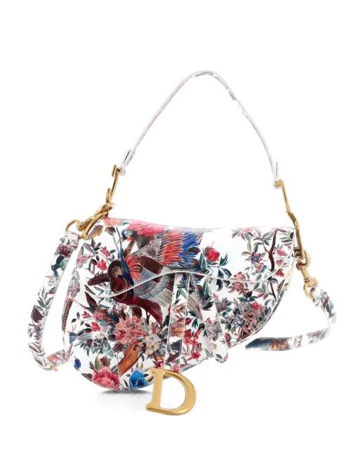 Saddle Handbag with Strap Printed Leather Medium shoulder bag by CHRISTIAN DIOR 