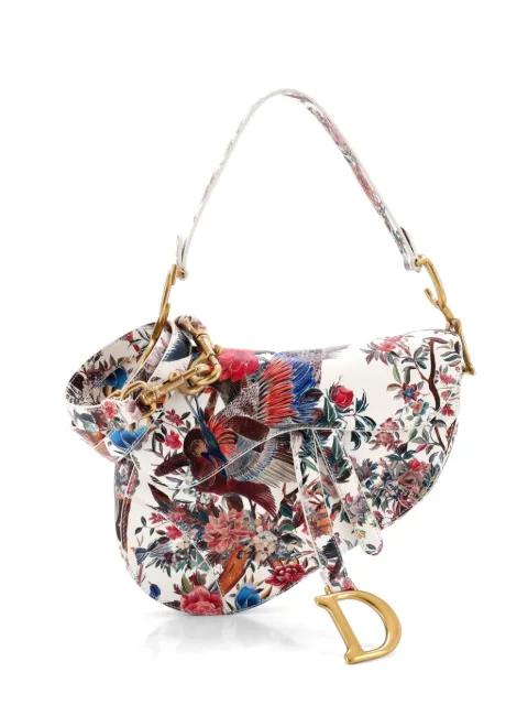 Saddle Handbag with Strap Printed Leather Medium shoulder bag by CHRISTIAN DIOR 