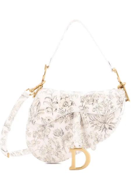 Saddle Handbag with Strap Printed Leather Medium shoulder bag by CHRISTIAN DIOR 