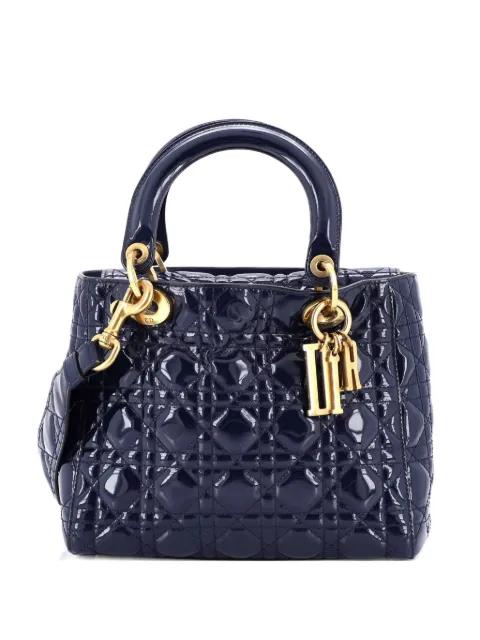 Supple Lady Dior Bag Cannage Quilt Patent Medium satchel by CHRISTIAN DIOR 