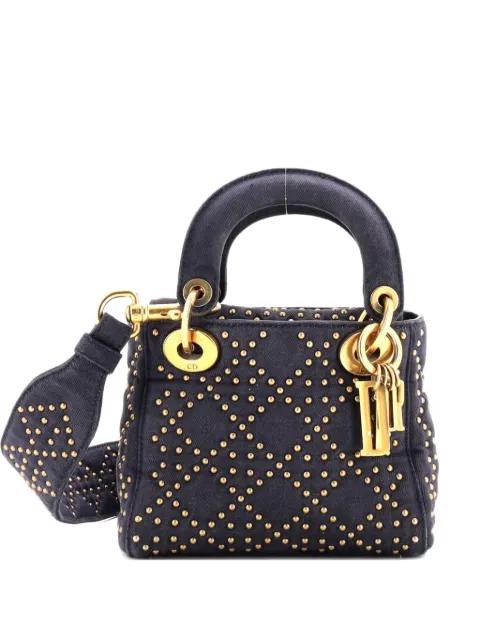 Supple Lady Dior Bag Cannage Studded Denim Mini tote bag by CHRISTIAN DIOR 