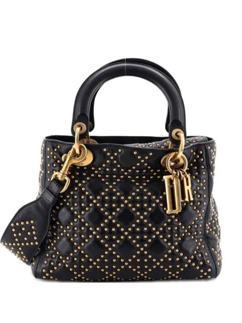 Supple Lady Dior Bag Cannage Studded Lambskin Medium satchel by CHRISTIAN DIOR 