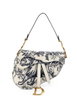Toile De Jouy Saddle Bag Embroidered Leather Medium shoulder bag by CHRISTIAN DIOR 