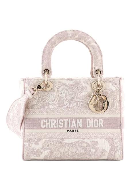 Toile de Jouy Lady D-Lite Bag Embroidered Canvas tote bag by CHRISTIAN DIOR 