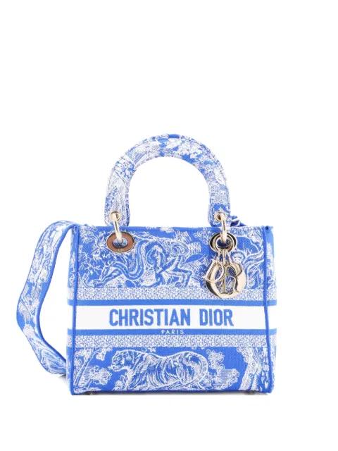 Toile de Jouy Lady D-Lite Bag Embroidered Canvas tote bag by CHRISTIAN DIOR 