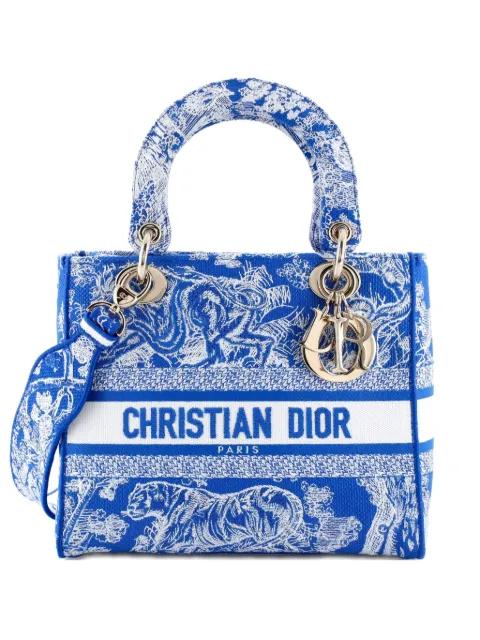 Toile de Jouy Lady D-Lite Bag Embroidered Canvas tote bag by CHRISTIAN DIOR 