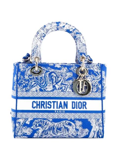 Toile de Jouy Lady D-Lite Bag Embroidered Canvas tote bag by CHRISTIAN DIOR 