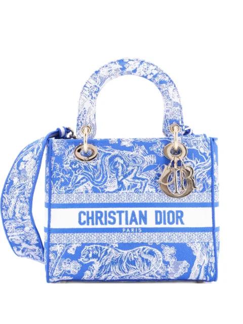 Toile de Jouy Lady D-Lite Bag Embroidered Canvas tote bag by CHRISTIAN DIOR 