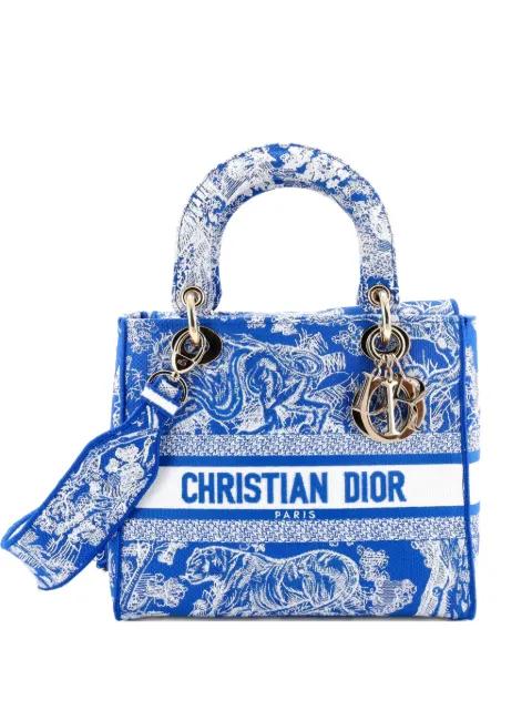 Toile de Jouy Lady D-Lite Bag Embroidered Canvas tote bag by CHRISTIAN DIOR 