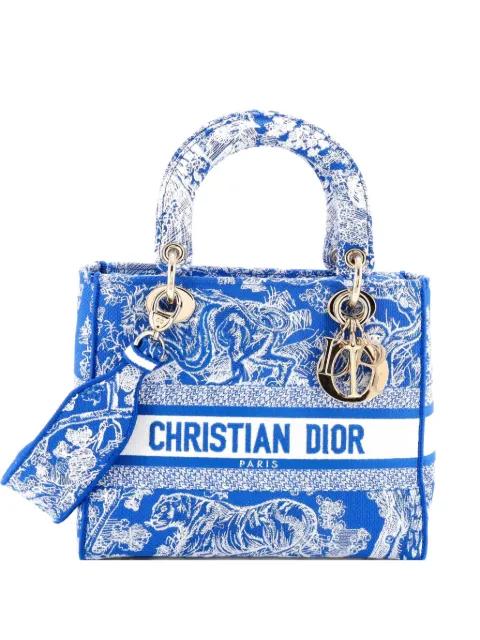 Toile de Jouy Lady D-Lite Bag Embroidered Canvas tote bag by CHRISTIAN DIOR 