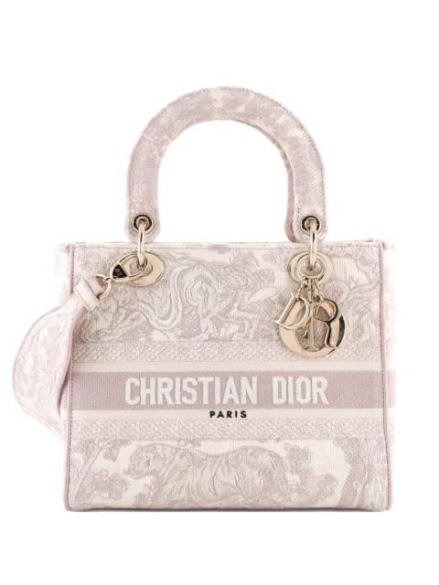 Toile de Jouy Lady D-Lite Bag Embroidered Canvas tote bag by CHRISTIAN DIOR 
