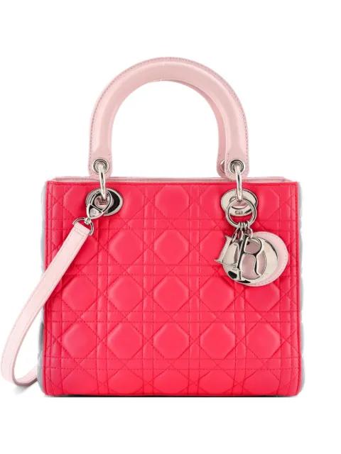 Tricolor Lady Dior Bag Cannage Quilt Leather Medium satchel by CHRISTIAN DIOR 