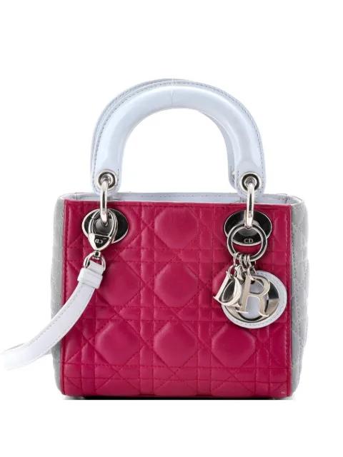 Tricolor Lady Dior Bag Cannage Quilt Leather Mini satchel by CHRISTIAN DIOR 