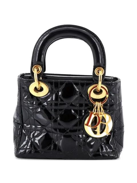 Vintage Lady Dior Bag Cannage Quilt Patent Mini satchel by CHRISTIAN DIOR 