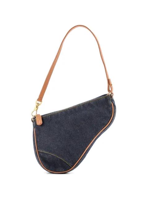 Vintage Saddle Bag Denim Mini clutch bag by CHRISTIAN DIOR 