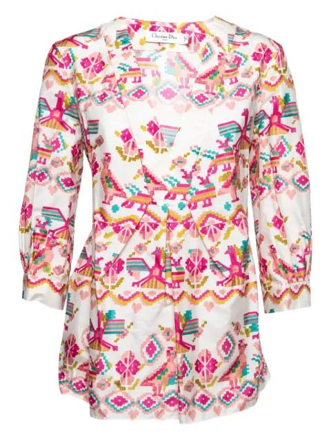 graphic-print silk blouse by CHRISTIAN DIOR 