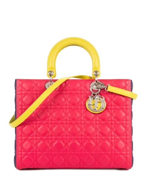 large Lady Dior quilted top-handle tote bag by CHRISTIAN DIOR 