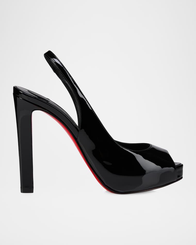 120mm Lady Fanny Patent Leather Peep-Toe Pumps by CHRISTIAN LOUBOUTIN