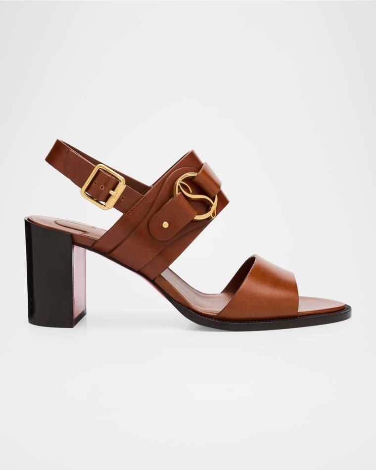 70mm Her in Roma Leather Block-Heel Sandals by CHRISTIAN LOUBOUTIN