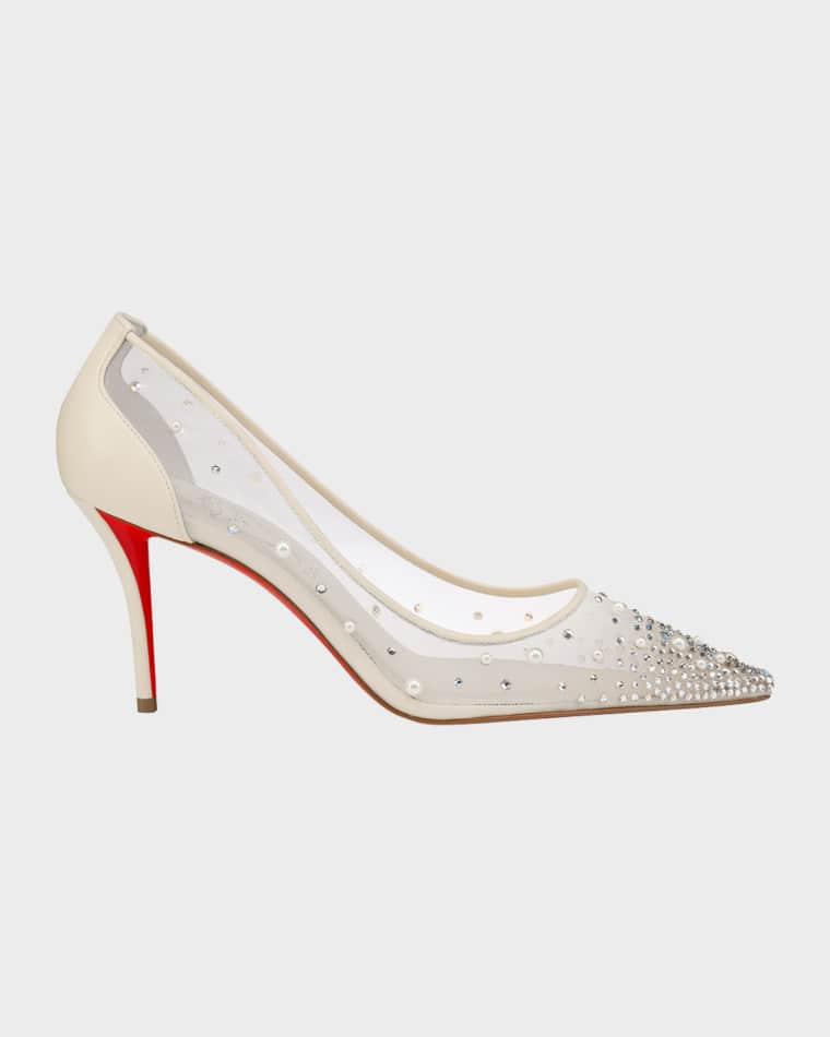 80mm Miss Z Degrastra Embellished Mesh Pumps by CHRISTIAN LOUBOUTIN