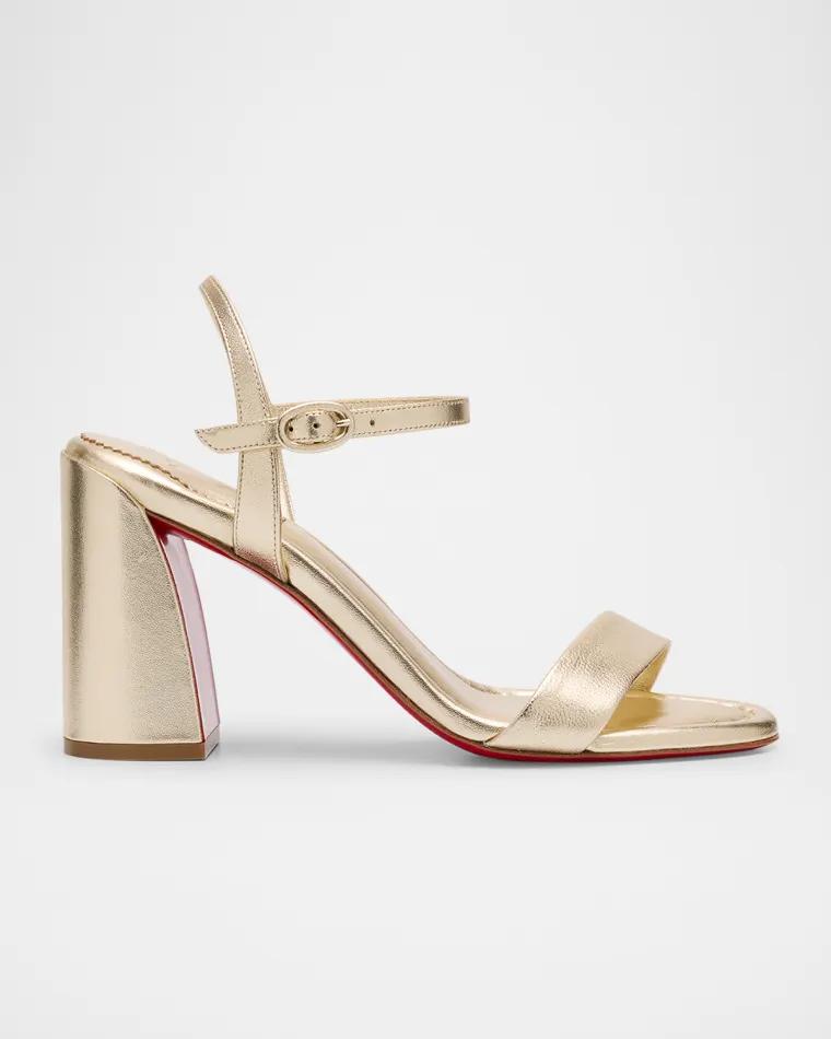 85mm Miss Jane Metallic Ankle-Strap Sandals by CHRISTIAN LOUBOUTIN