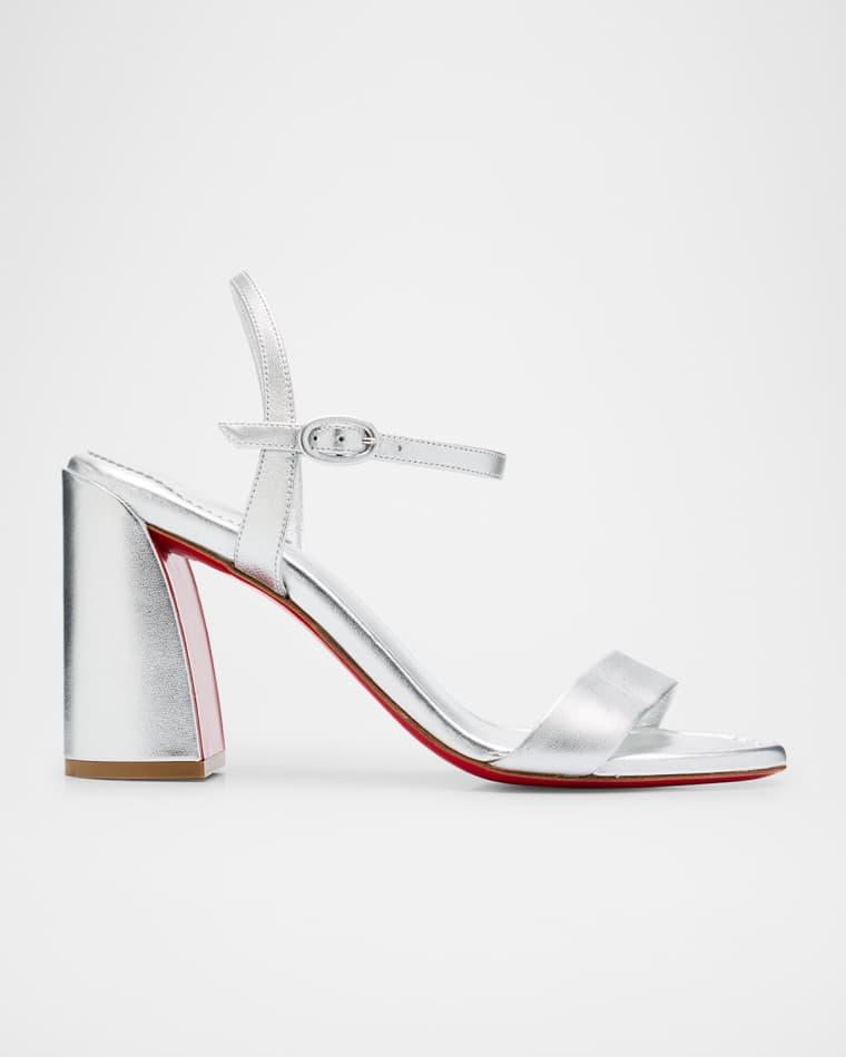 85mm Miss Jane Metallic Ankle-Strap Sandals by CHRISTIAN LOUBOUTIN
