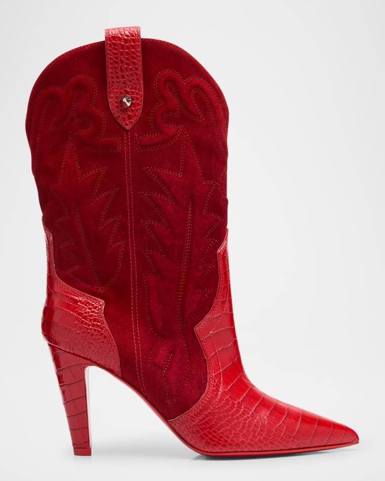 85mm Santia Suede Booties by CHRISTIAN LOUBOUTIN