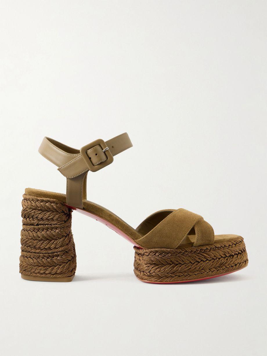 Calakala 85mm suede cross upper platform sandal by CHRISTIAN LOUBOUTIN
